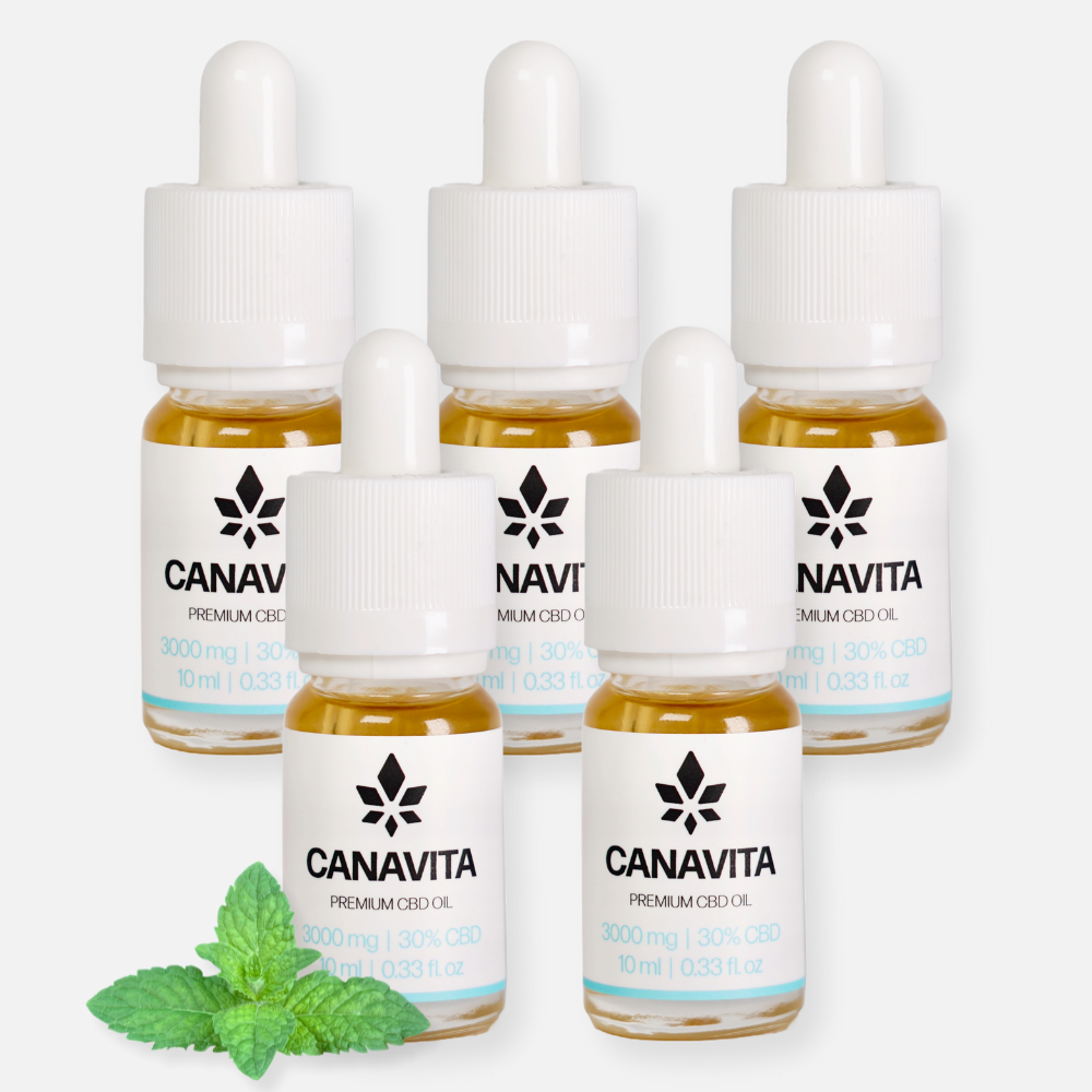 Fuldspektrum premium CBD olie 30% med aroma - 5 Flasker