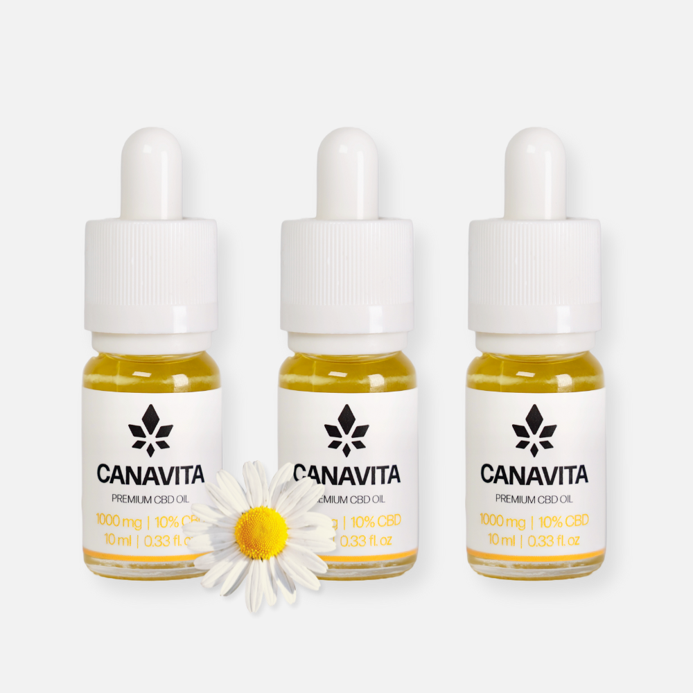 Fuldspektrum CBD olie 10% Kamille 3-Flasker