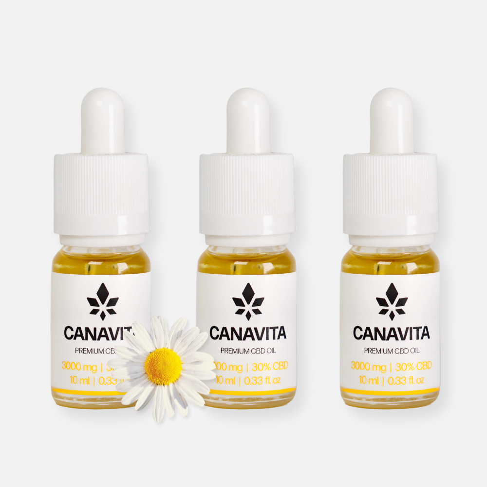 Fuldspektrum CBD olie 30% Kamille 3-Flasker