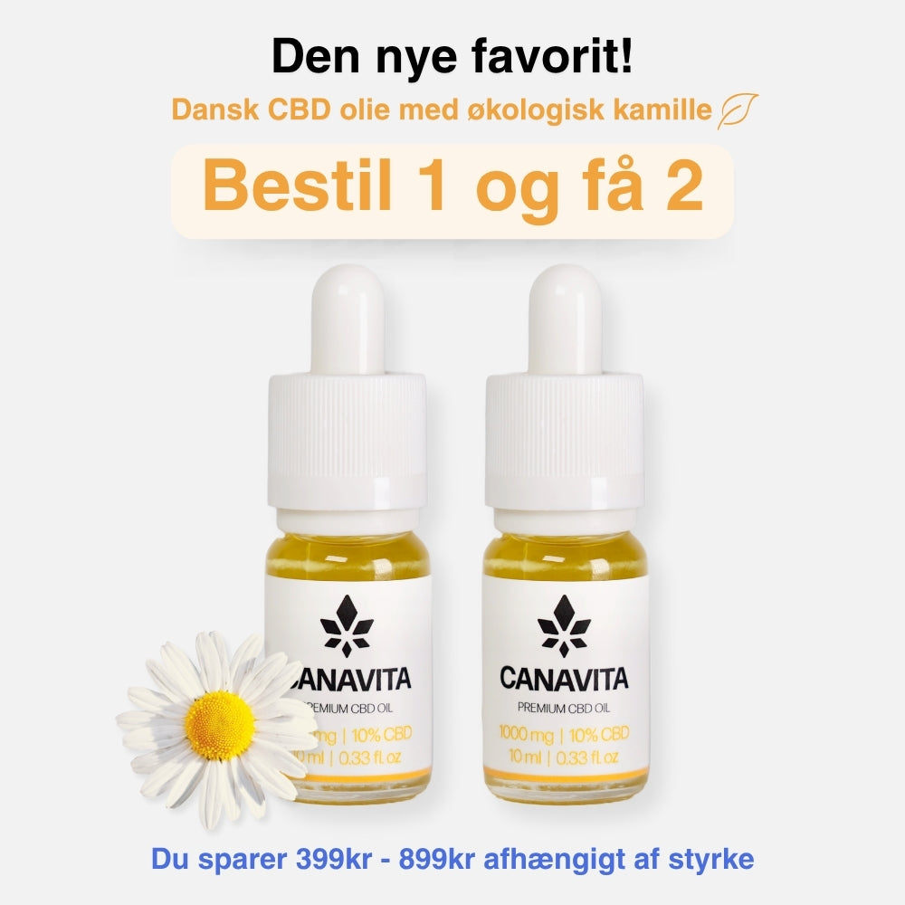 2 FOR 1 Dansk CBD olie med økologisk kamille